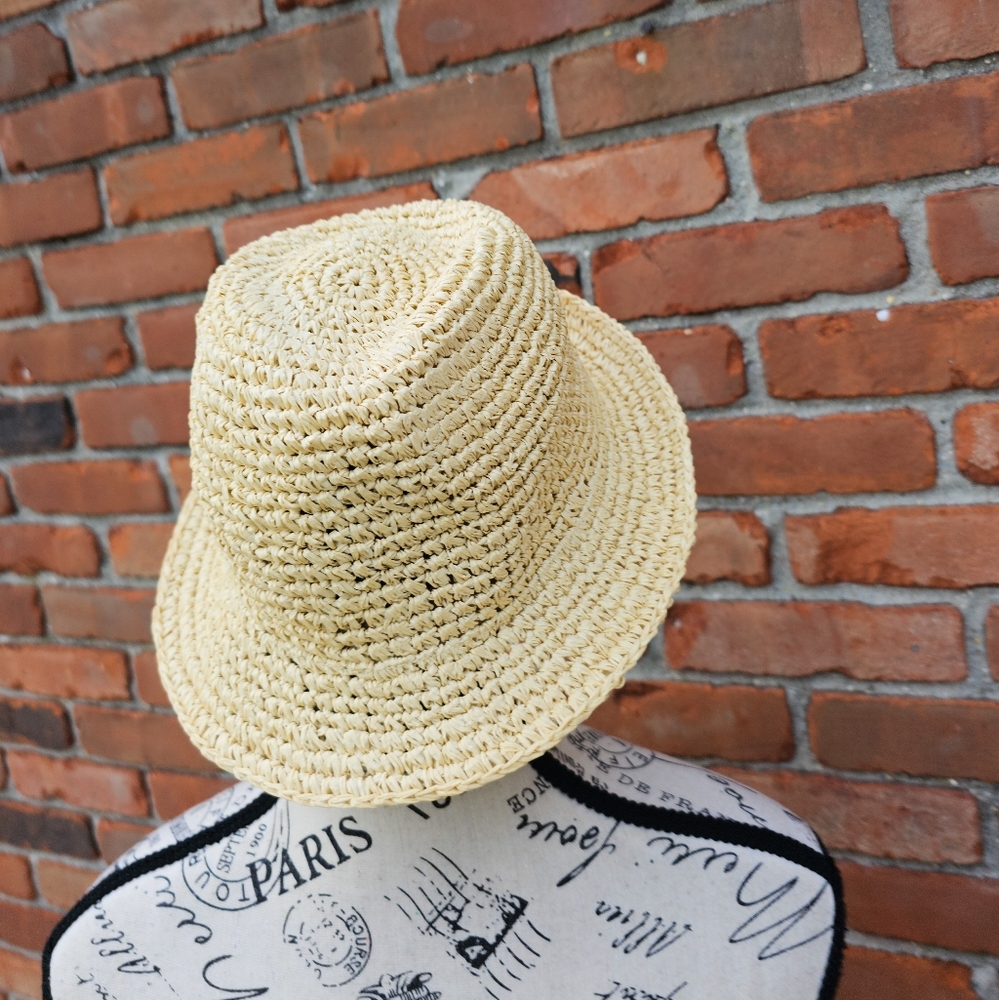 New Weatherproof Vintage Paper Straw Fedora Hat – Chic Summer Vibes | S-M